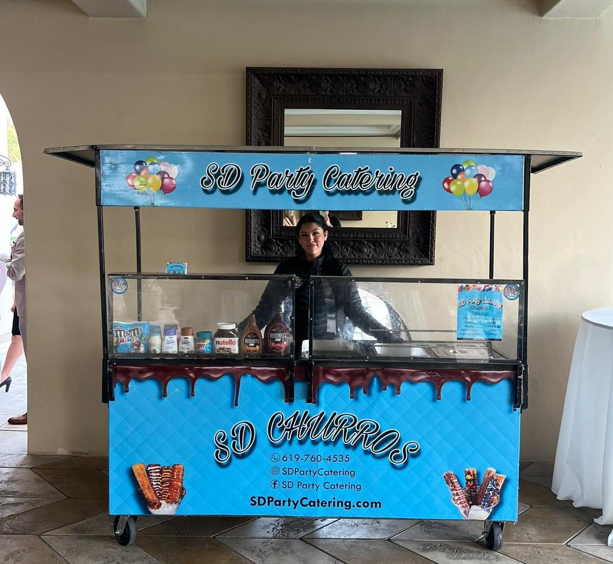 Burger station with churro service nearby